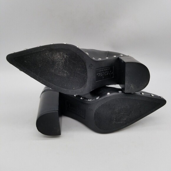 Charles David Black Ankle Boots with Silver Studs - Picture 6 of 8